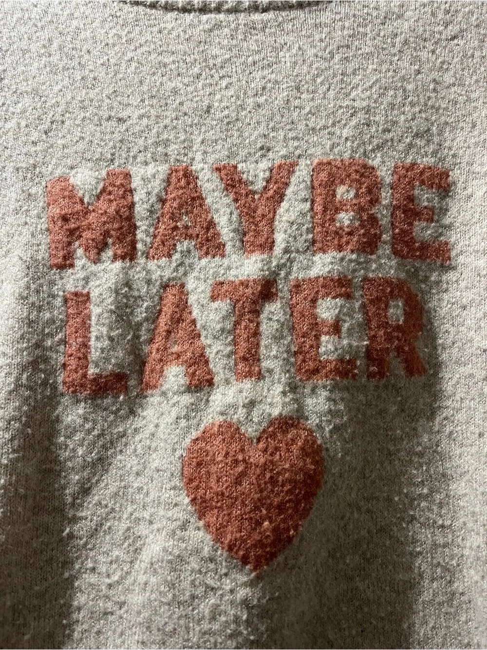 American Eagle Maybe Later Heart Graphic knit Sweater - Women's medium